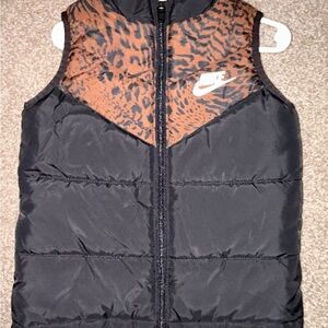 Nike Black and Brown Puffer Vest